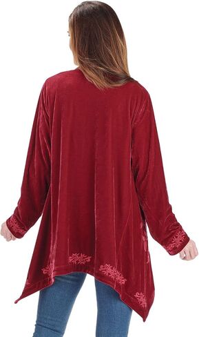 FLORIANA Womens Embroidered Kimono Cardigan Velvet Blazer Open Front Kimono Top in Saudi Arabia
