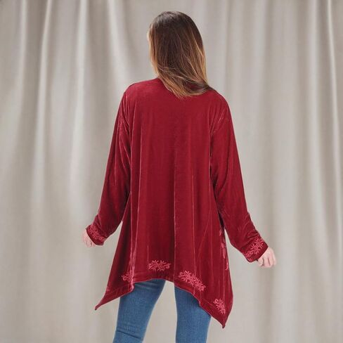 FLORIANA Womens Embroidered Kimono Cardigan Velvet Blazer Open Front Kimono Top in Saudi Arabia