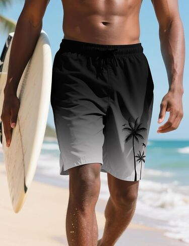 Men's Hawaiian Swim Trunks Quick-Dry Beach Shorts with Mesh Lining & Pockets for Swimming Surfing Vacation in Saudi Arabia