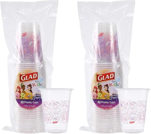 Glad for Kids Disney Princess “Magic is in All of Us" 9oz Paper Cups | Disney Princess Paper Cups, Kids Snack Cups | Kid-Friendly Paper Cups for Everyday Use, 9oz Paper Cups 24 Ct in Kuwait