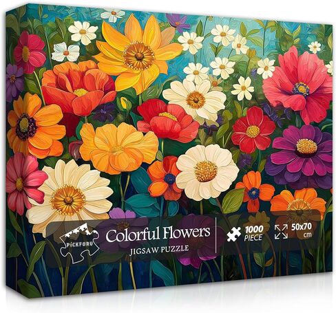 Flower Puzzles for Adults 1000 Pieces, Impossible Floral Puzzles, Colorful Rainbow Gradient Puzzle Hard，Challenging Spring Jigsaw Puzzles 1000 Pieces in Saudi Arabia