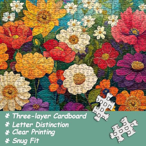 Flower Puzzles for Adults 1000 Pieces, Impossible Floral Puzzles, Colorful Rainbow Gradient Puzzle Hard，Challenging Spring Jigsaw Puzzles 1000 Pieces in Saudi Arabia