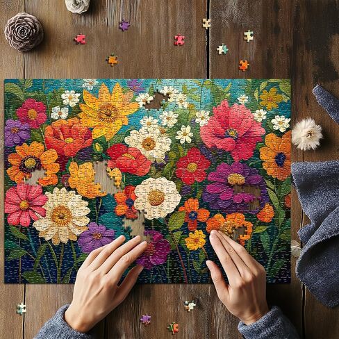 Flower Puzzles for Adults 1000 Pieces, Impossible Floral Puzzles, Colorful Rainbow Gradient Puzzle Hard，Challenging Spring Jigsaw Puzzles 1000 Pieces in Saudi Arabia