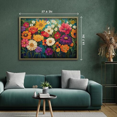 Flower Puzzles for Adults 1000 Pieces, Impossible Floral Puzzles, Colorful Rainbow Gradient Puzzle Hard，Challenging Spring Jigsaw Puzzles 1000 Pieces in Saudi Arabia