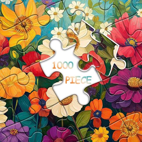 Flower Puzzles for Adults 1000 Pieces, Impossible Floral Puzzles, Colorful Rainbow Gradient Puzzle Hard，Challenging Spring Jigsaw Puzzles 1000 Pieces in Saudi Arabia