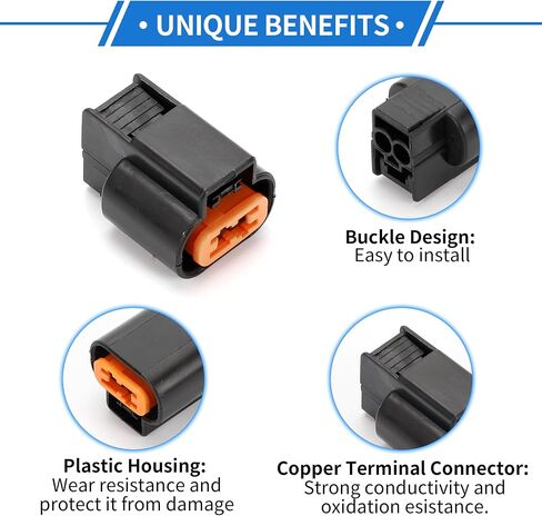 2 Pin ABS Sensor Connector Plug Kit Compatible for Mitsubishi, Waterproof 2.2 mm Series Plastic Black Female Wire Terminal Connector in Saudi Arabia