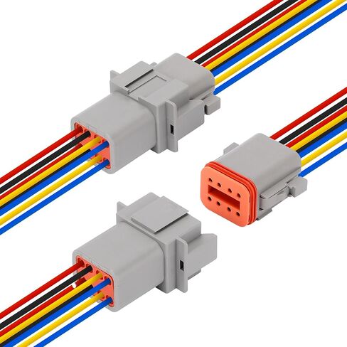 مجموعتان من مجموعة موصلات Deutsch 8 Pin - موصلات كهربائية مقاومة للماء 16 AWG، IP67 موصلات أسلاك السيارات (ذكر وأنثى) للسيارة والشاحنة والقارب in Kuwait