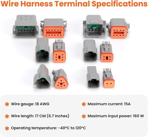 مجموعتان من مجموعة موصلات Deutsch 8 Pin - موصلات كهربائية مقاومة للماء 16 AWG، IP67 موصلات أسلاك السيارات (ذكر وأنثى) للسيارة والشاحنة والقارب in Kuwait
