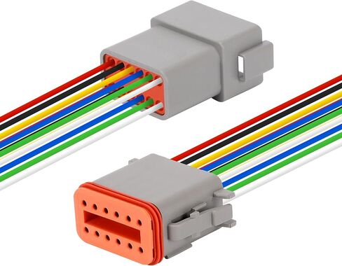 مجموعتان من مجموعة موصلات Deutsch 8 Pin - موصلات كهربائية مقاومة للماء 16 AWG، IP67 موصلات أسلاك السيارات (ذكر وأنثى) للسيارة والشاحنة والقارب in Kuwait