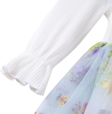 Baby Girl Long Sleeve Romper Dress 0-18M Infant Fairy First Birthday Outfit Bubble Romper with Bow Headband in Kuwait