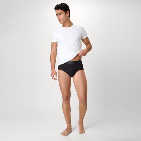 Hanes Pack، ملابس داخلية قطنية مصبوغة، ملابس داخلية ماصة للرطوبة للرجال، متوسطة الارتفاع، 12 قطعة in Saudi Arabia