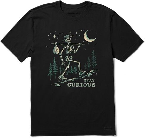 الحياة جيدة. تي شيرت رجالي بأكمام قصيرة من Stay Curious، باللون الأسود الباهت in Saudi Arabia