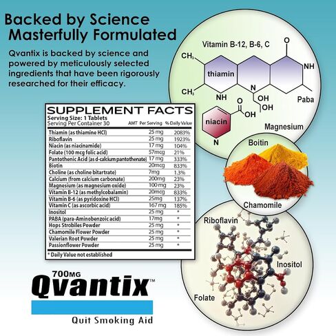 Qvantix Quit Smoking Aid - Respiratory Health and Lung Detox for Smokers - Stop Smoking Aid That Works to Clear Lungs, Alleviate Cravings, Withdrawal Symptoms, and Promote Relaxation 30 Tablets in Saudi Arabia