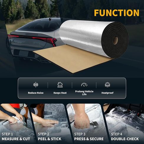 X AUTOHAUX 590mil 15mm 5.39sqft Sound Deadening Mat Glassfiber Heat Shield Material Self Adhesive for Hood Fender and Boat Engine Cover 39.37"x19.69" in Saudi Arabia