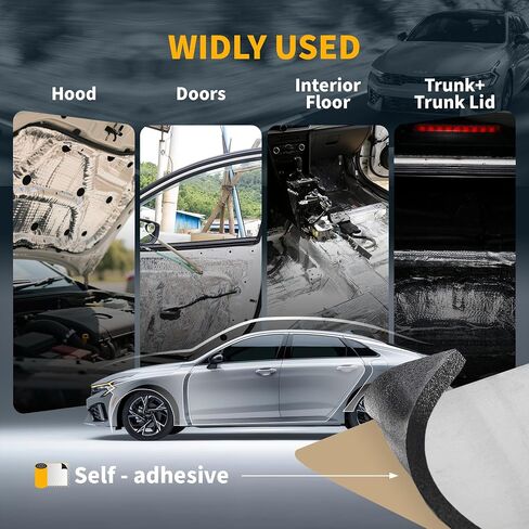 X AUTOHAUX 590mil 15mm 5.39sqft Sound Deadening Mat Glassfiber Heat Shield Material Self Adhesive for Hood Fender and Boat Engine Cover 39.37"x19.69" in Saudi Arabia