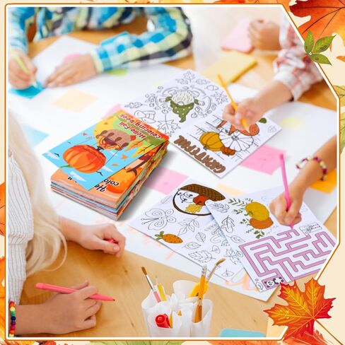 48 Pcs Thanksgiving Mini Coloring Books for Party Favors Bulk Thanksgiving Coloring Books Assorted Mini Coloring Books Small Coloring Books for Birthday Party Classroom Activity in Saudi Arabia