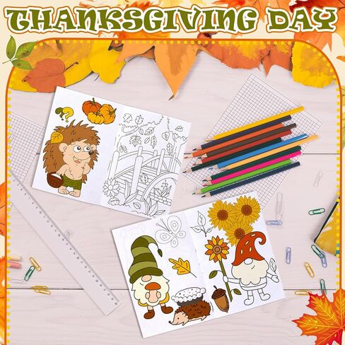 48 Pcs Thanksgiving Mini Coloring Books for Party Favors Bulk Thanksgiving Coloring Books Assorted Mini Coloring Books Small Coloring Books for Birthday Party Classroom Activity in Saudi Arabia
