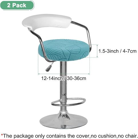 2-Pack Bar Stool Covers Round, for 14-16 Inch Polyester Leaf Pattern Seat Covers with Elastic Bands for Bar Stool/Round Cushion [Sky Blue] in Saudi Arabia