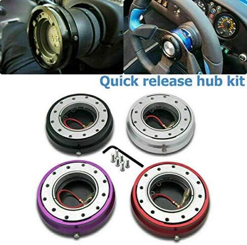Car automatic steering wheel quick release wheel racing adapter detachable snap-on upper seat kit universal 6 holes (purple) in Saudi Arabia