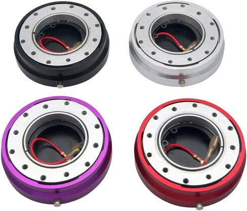 Car automatic steering wheel quick release wheel racing adapter detachable snap-on upper seat kit universal 6 holes (purple) in Saudi Arabia