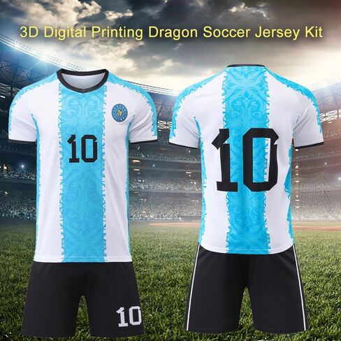 Casmyd Argentina Soccer Jersey for Kids Boys Girls HOM Jersey Kit Youth Football Team Uniform Sports Fan Shirts Set in Kuwait
