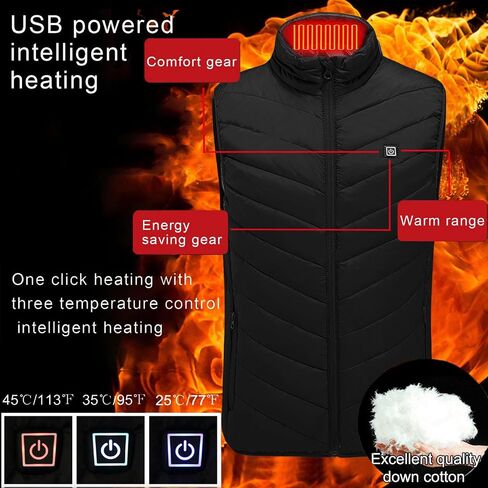 Heated Vest Women Men Heated Rechargeable Warm Vests Multiple Heating Zones Vest Plus Size Puffer Winter Coats 2025 in Saudi Arabia