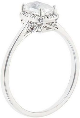 Emerald Cut Moonstone Halo Diamond Engagement Ring 925 Sterling Silver For Women in Saudi Arabia