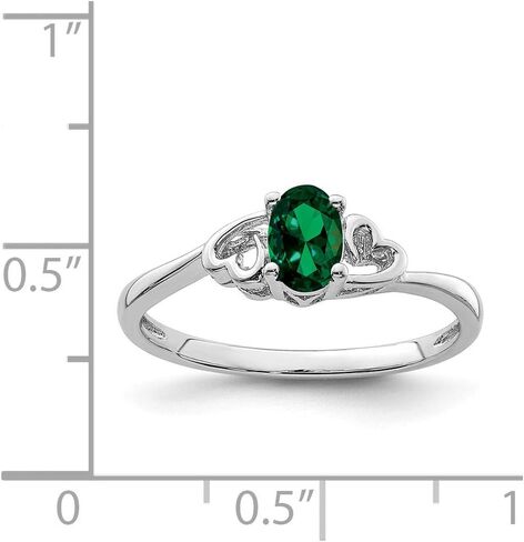 Solid 925 Sterling Silver Created Emerald Green May Gemstone Engagement Ring in Saudi Arabia
