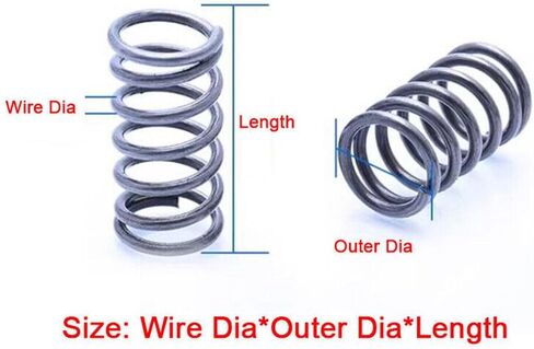 Customizable 3mm Black Compression Spring - Spring Steel, OD 28-40mm, Length 30-100mm(4pc 3x30x45mm) in Kuwait