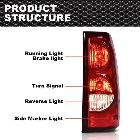 Tail Lights Assembly Rear Lights Tail Lamp Compatible with Chevy Silverado Pickup 2003 2004 2005 2006 Lamps Assembly w/harness in Saudi Arabia
