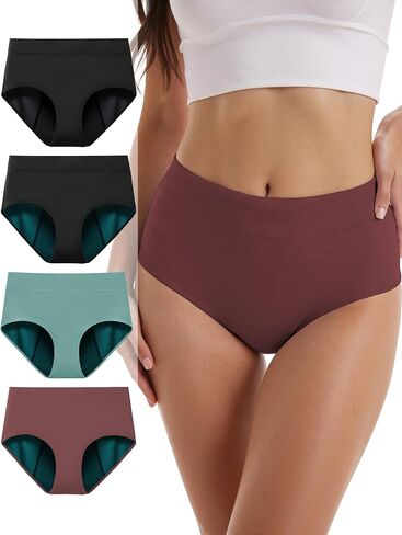 Period Underwear for Women Heavy Flow Super High Waist Period Panties Womens Incontinence Underwear Leakproof 4 Pack in Saudi Arabia