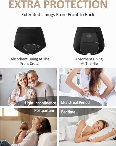 Period Underwear for Women Heavy Flow Super High Waist Period Panties Womens Incontinence Underwear Leakproof 4 Pack in Saudi Arabia