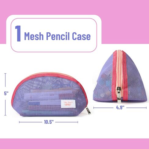 Mr. Pen- Mesh Pencil Case, White, Mesh Zipper Pouch Bags, Mesh Bags with Zipper Pouches for Organization, Cosmetic Bag, Purse Pouch, Cute Makeup Bag, Make Up Pouch, Makeup Bag Cute, Zip Pouch in Saudi Arabia
