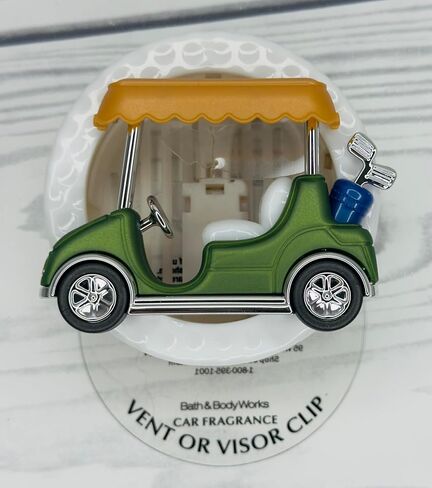 Bath & Body Works Green With Orange Canopy Golf Cart Carrying Blue Bag Car Visor Fragrance Holder Easy To Open in Saudi Arabia