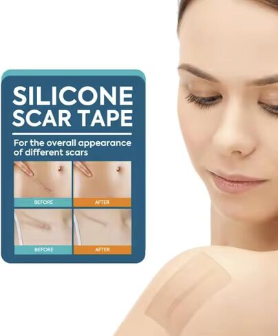 Silicone Scar Sheets 1.6" x 120" - Medical Grade, Long-Lasting, Reusable Tape Roll for C-Section, Surgical Scars, Keloid, Acne, Tummy Tuck Recovery & Wrinkle Treatment in Saudi Arabia