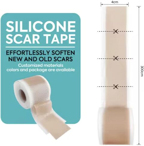 Silicone Scar Sheets 1.6" x 120" - Medical Grade, Long-Lasting, Reusable Tape Roll for C-Section, Surgical Scars, Keloid, Acne, Tummy Tuck Recovery & Wrinkle Treatment in Saudi Arabia