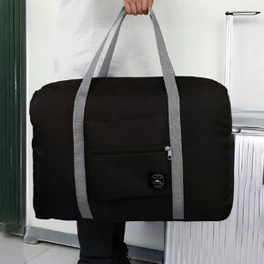 Travel Duffle Storage Bag, Portable Lightweight Large Capacity Luggage Shoulder Bag, Foldable Luggage Bag, Outdoor Supplies, Travel Supplies(Black) in Kuwait