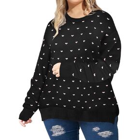 RITERA Plus Size Sweater for Women Pullover Crewneck Knit Side Split Sweatershirt Winter Casual Basic Oversize XL-5XL in Kuwait
