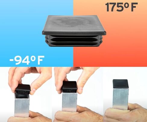 Caplugs 99395087 Plastic Plug for Square Tubing. SQR-1 1/2-10-14, PE-LD, to fit Square Tube Size OD1.500" Wall Thickness 10-14 Ga. (.134-.083)", Black (Pack of 40) in Saudi Arabia