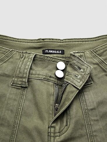 بنطال نسائي من Flamingals ذو ساق مستقيمة متوسط ​​الارتفاع كاجوال ذو درزات أمامية وجيب قلاب in Kuwait