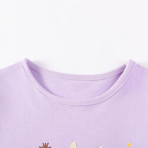 Hongshilian Girl's Cotton Christmas Dress Cute Cartoon Appliques Long Sleeved Swing A-Line Casual Tunic Playwear in Kuwait