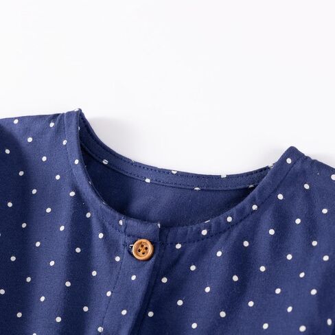 Hongshilian Girl's Cotton Christmas Dress Cute Cartoon Appliques Long Sleeved Swing A-Line Casual Tunic Playwear in Kuwait