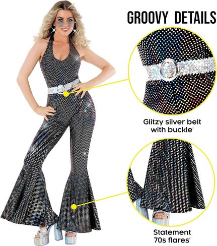 Morph Disco Costume Womens 70s, Disco Outfit Woman, 70's Costumes, Halloween Costumes For Women Adult in Saudi Arabia