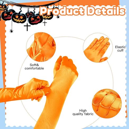 10 Pcs Halloween Women Costume Include Orange and Blue Top Hat,Bow Ties,Gloves Socks and Canes for Movie Character Cosplay in Kuwait