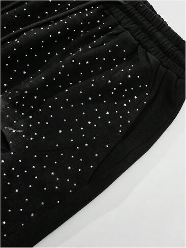 SOLY HUX Men's Rhinestone Sparkly Shorts Drawstring Waist Distressed Summer Party Track Shorts in Saudi Arabia