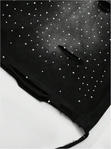 SOLY HUX Men's Rhinestone Sparkly Shorts Drawstring Waist Distressed Summer Party Track Shorts in Saudi Arabia