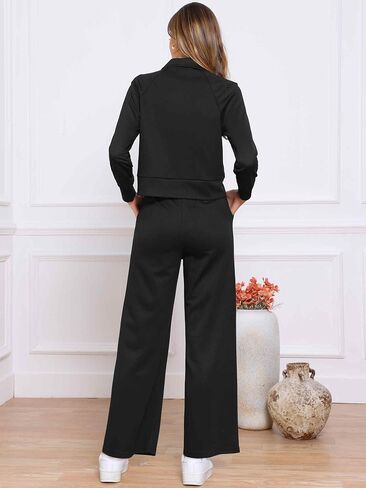 Allegra K 2 Piece Outfits for Women's Sweatsuit Sweatshirt Sweatpants Tracksuit 2025 Fall Lounge Sets in Saudi Arabia
