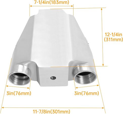KUAFU Water Intercooler A/W IC 3.0" in/out Liquid Core Jet Ski Aluminum Silver in Saudi Arabia
