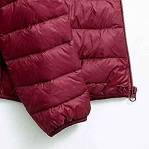 SHOPESSA Puffer Jacket Men Packable Down Jacket Hooded Lightweight Winter Coat Full-Zip Quilted Warm Outerwear in Kuwait