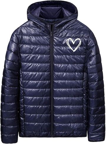 SHOPESSA Puffer Jacket Men Packable Down Jacket Hooded Lightweight Winter Coat Full-Zip Quilted Warm Outerwear in Kuwait
